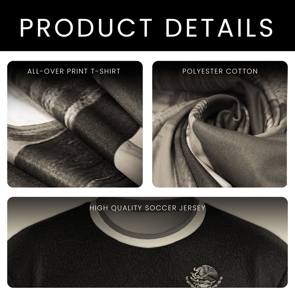 Mexico Red Gold Eagle And Serpent Heritage Soccer Jersey